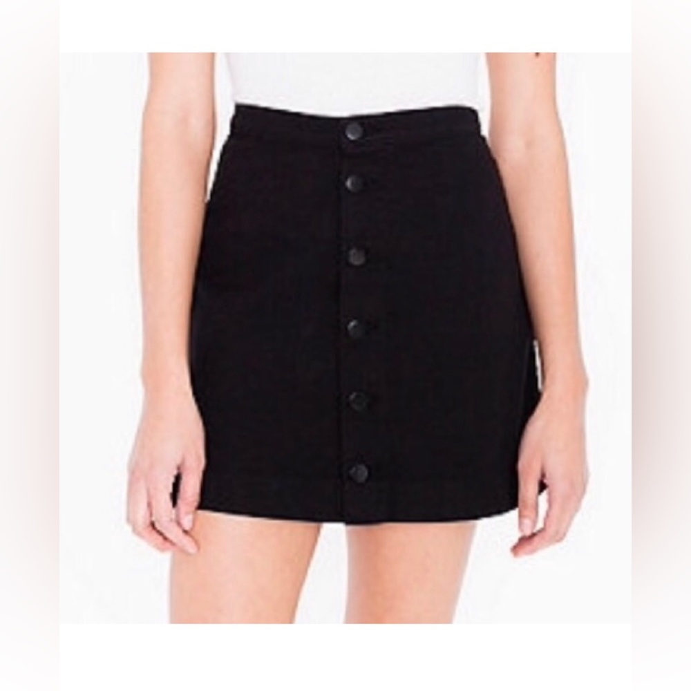 Rare American Apparel A-line black denim retro jeans skirt! Size large!